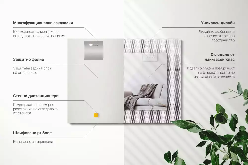 Specchio rettangolare stampato Modello di tessuto tessile