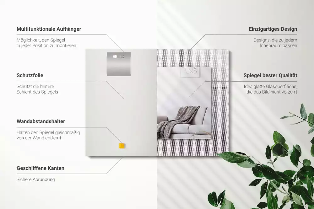 Specchio rettangolare stampato Modello di tessuto tessile