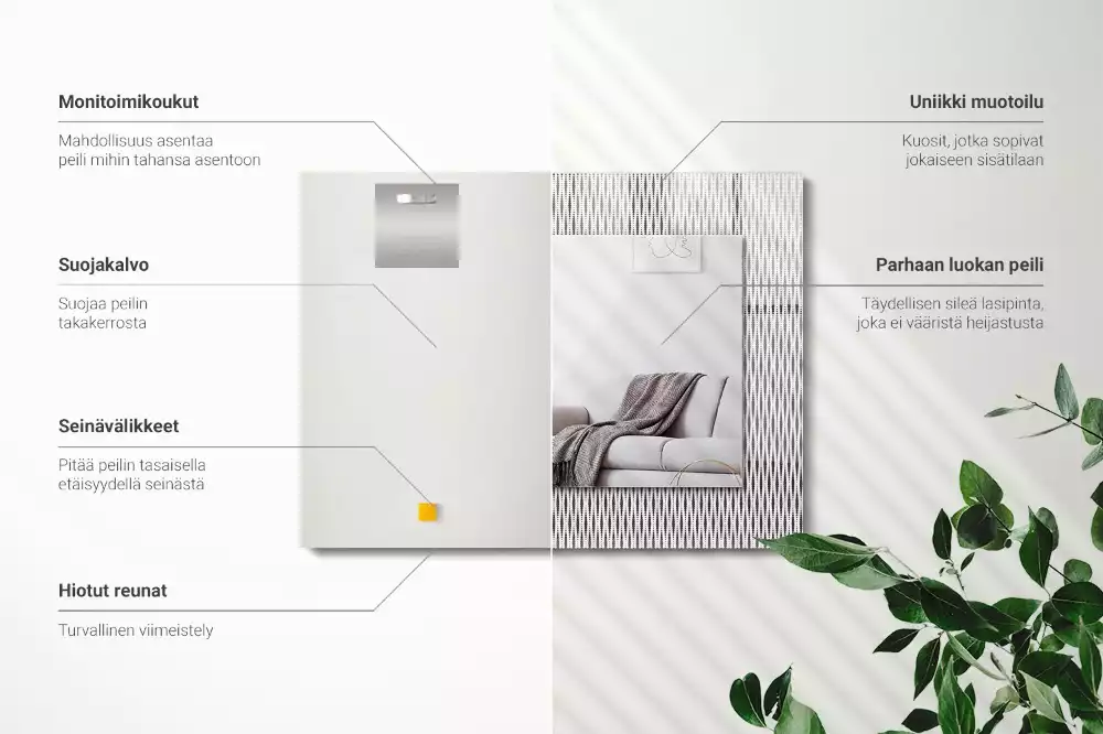 Specchio rettangolare stampato Modello di tessuto tessile