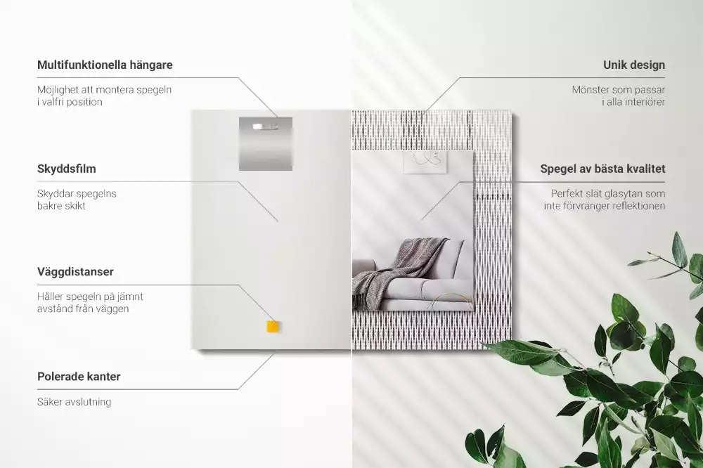 Specchio rettangolare stampato Modello di tessuto tessile