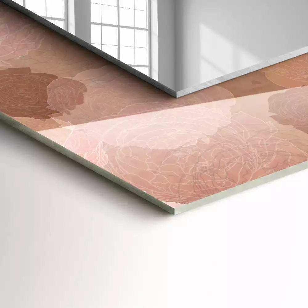 Specchio rettangolare decoro Fiori peonie