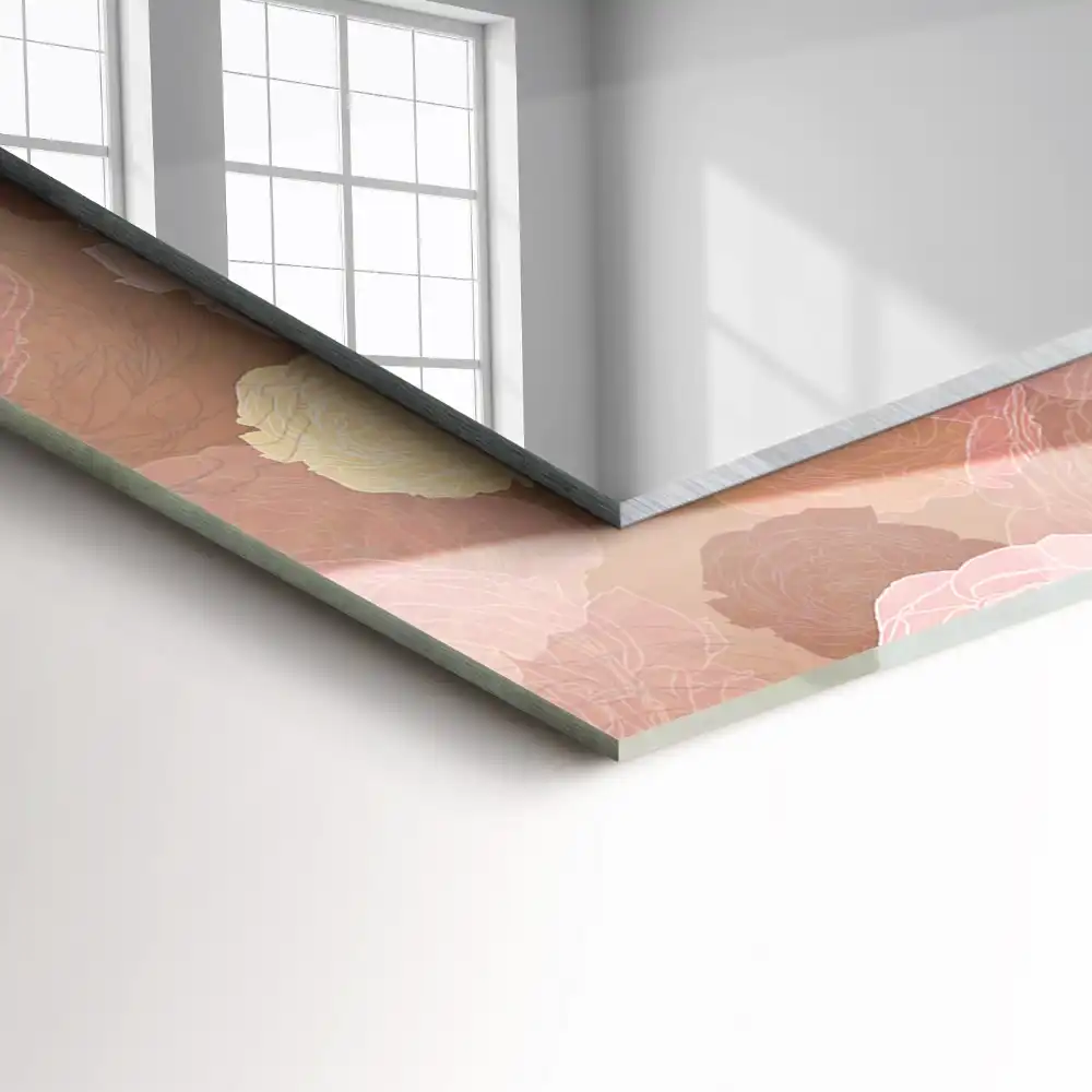 Specchio rettangolare decoro Fiori peonie