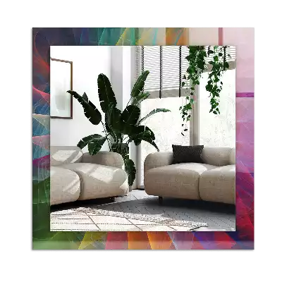 Specchio rettangolare con cornice stampata Spirale astratta colorata