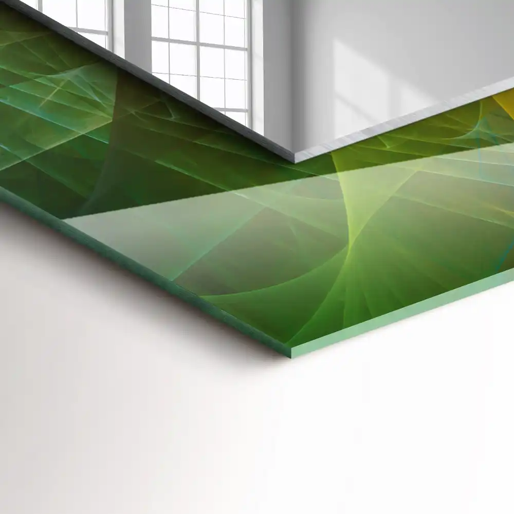 Specchio rettangolare con cornice stampata Spirale astratta colorata