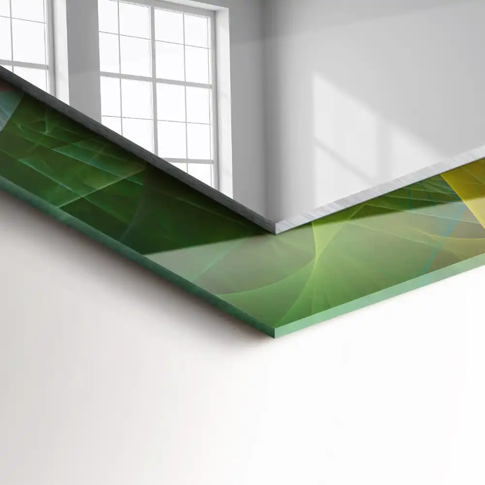 Specchio rettangolare con cornice stampata Spirale astratta colorata