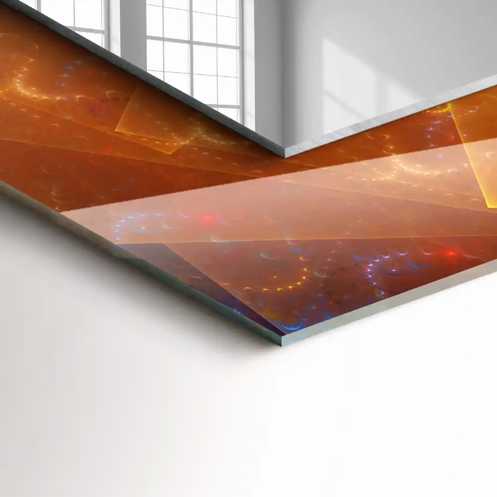 Specchio rettangolare stampato Spirale frattale colorata