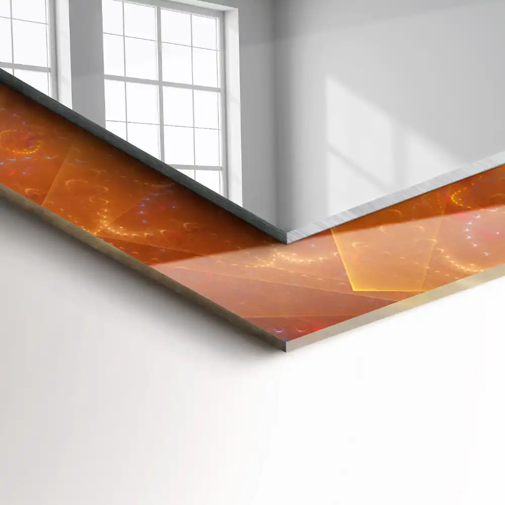 Specchio rettangolare stampato Spirale frattale colorata