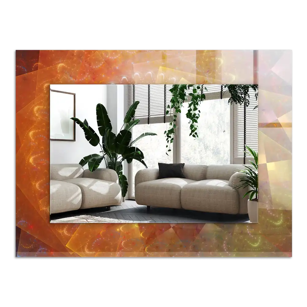 Specchio rettangolare stampato Spirale frattale colorata