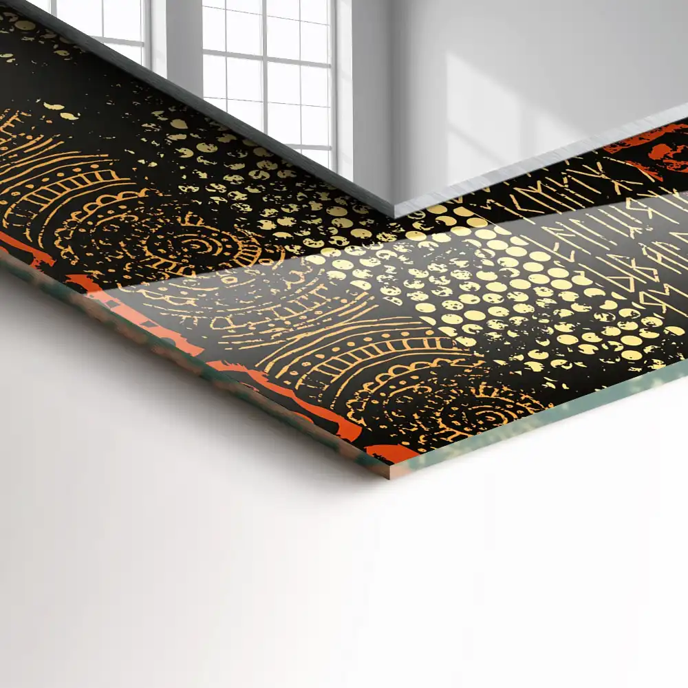 Specchio rettangolare decoro Motivo ornamentale etnico