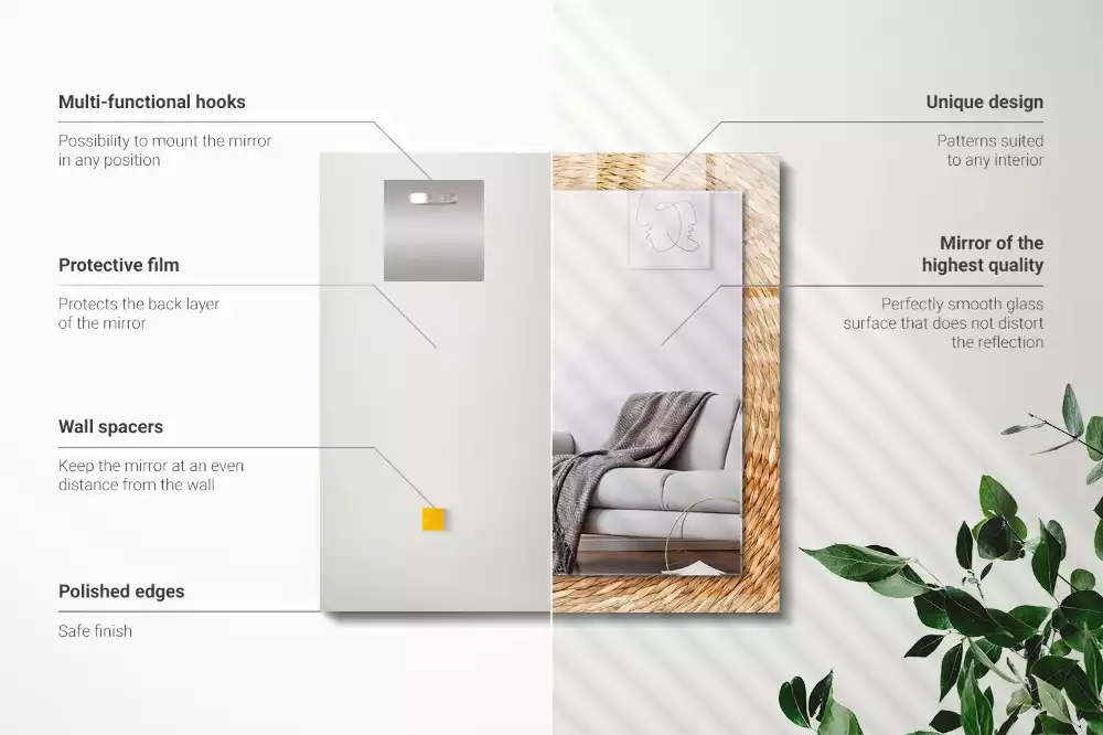 Specchio rettangolare stampato Acacia