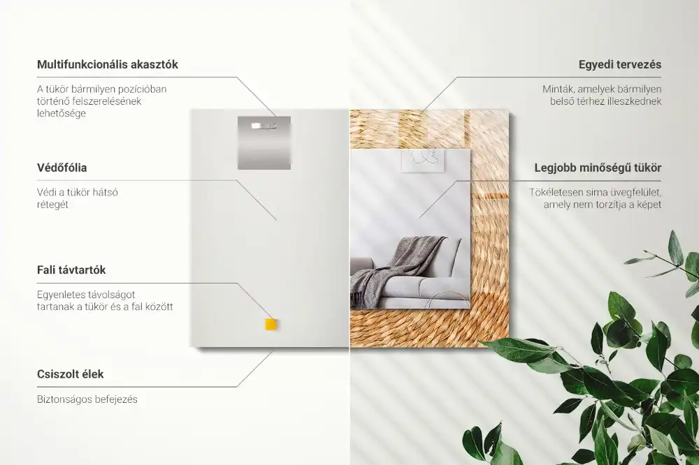 Specchio rettangolare stampato Acacia