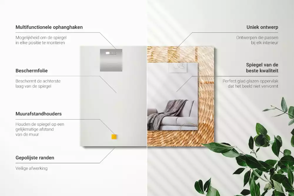 Specchio rettangolare stampato Acacia