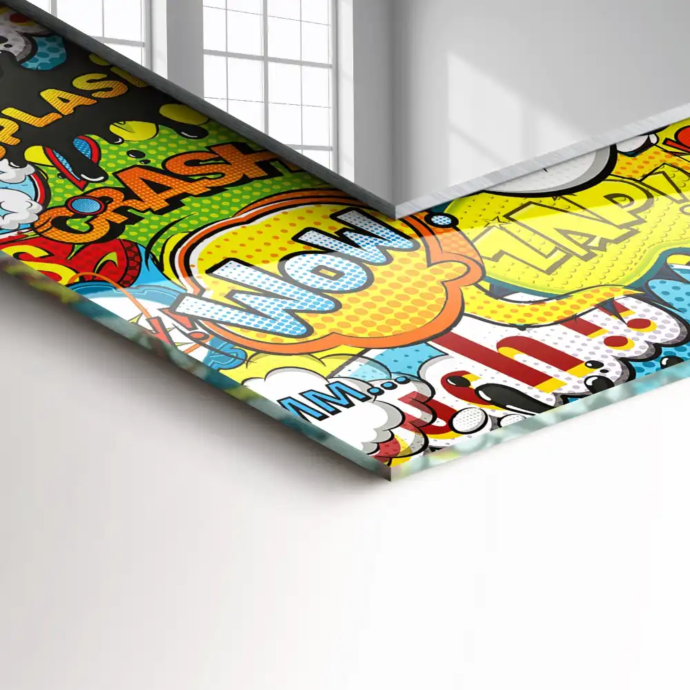 Specchio rettangolare decoro Fumetti colorati