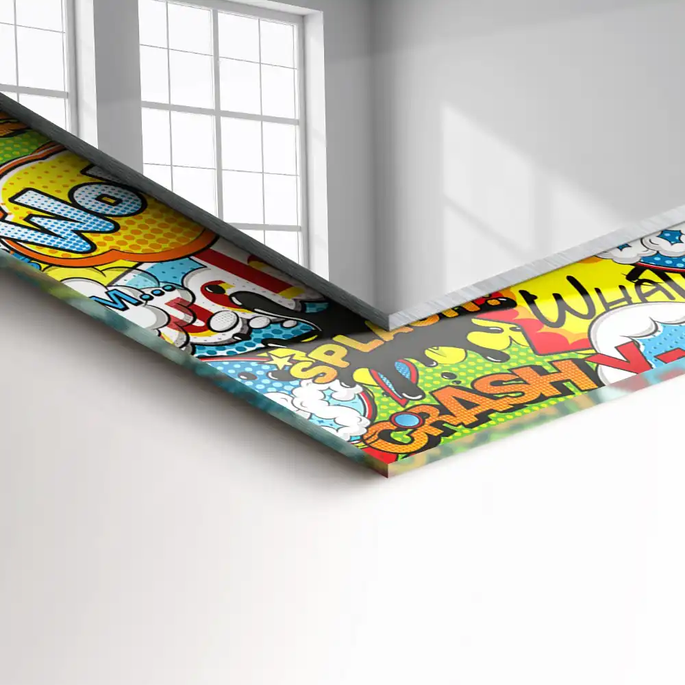 Specchio rettangolare decoro Fumetti colorati
