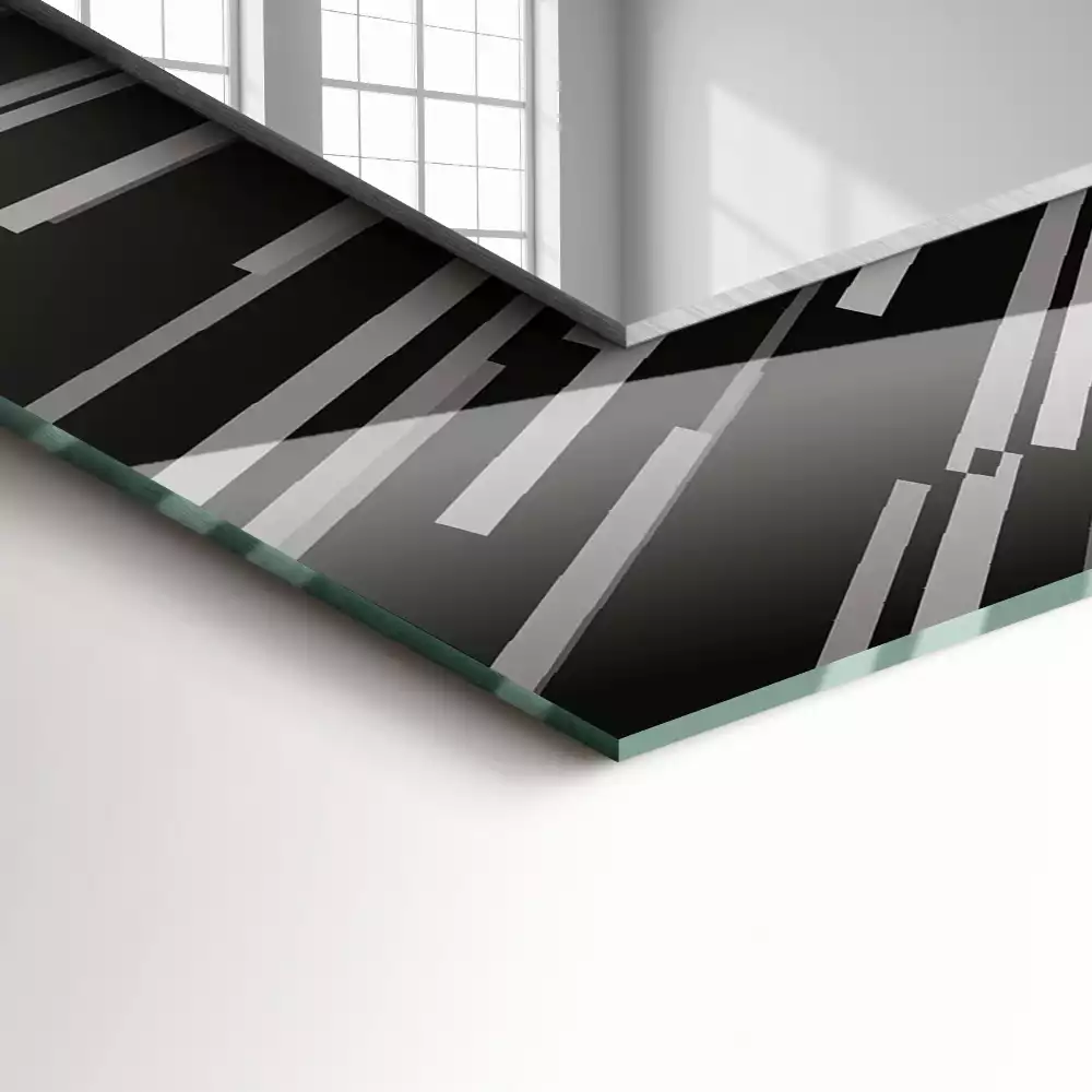 Specchio rettangolare con cornice stampata Effetto velocità della luce