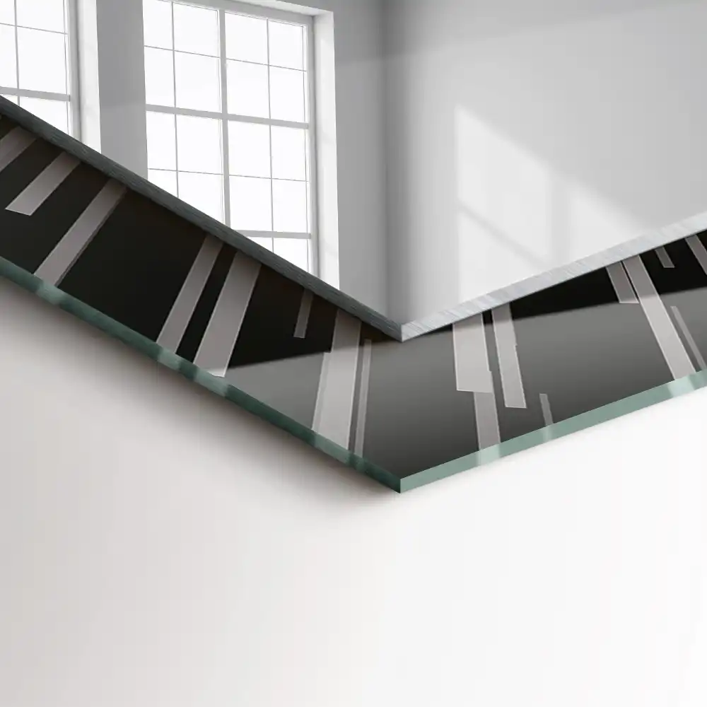 Specchio rettangolare con cornice stampata Effetto velocità della luce