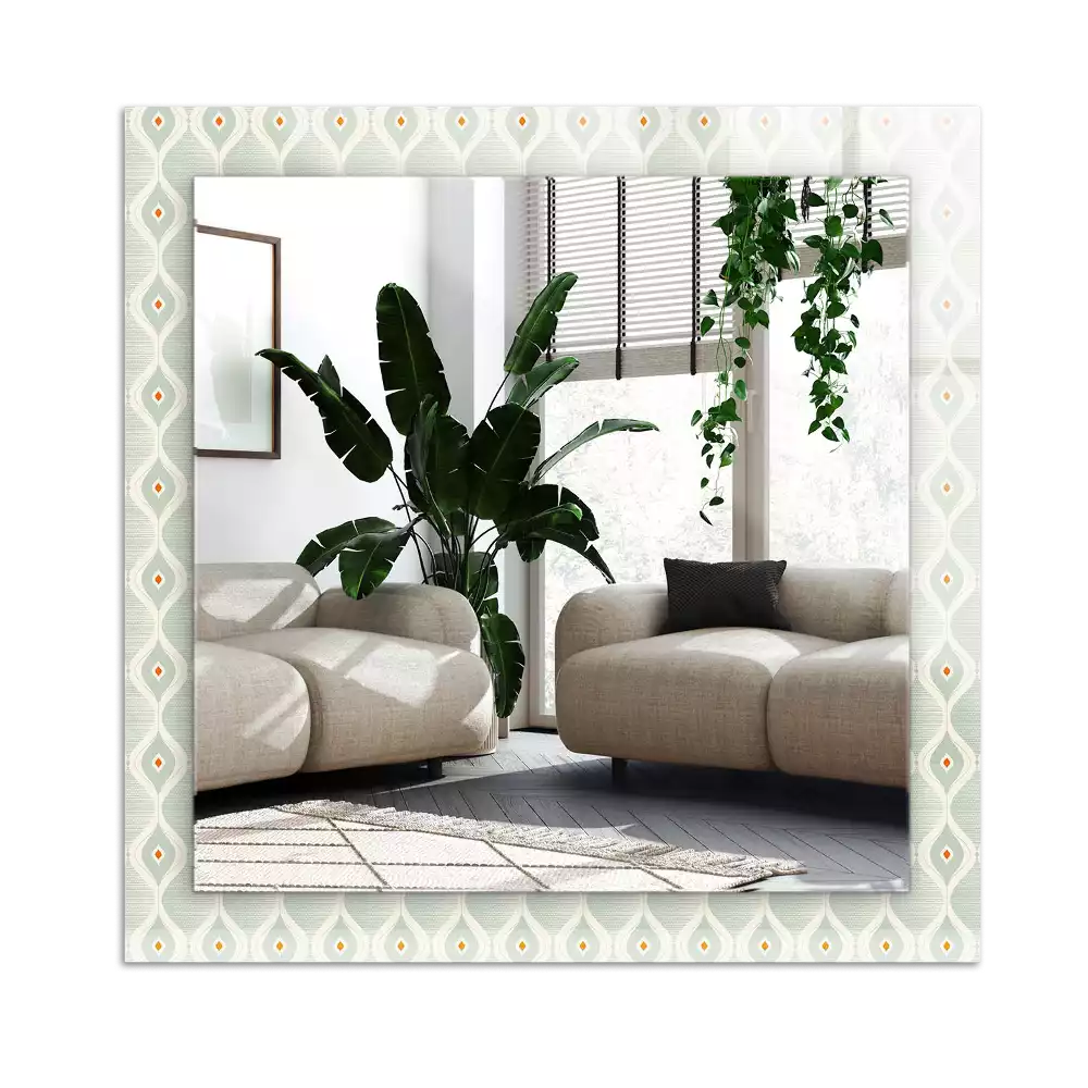 Specchio rettangolare decoro Motivo geometrico verde
