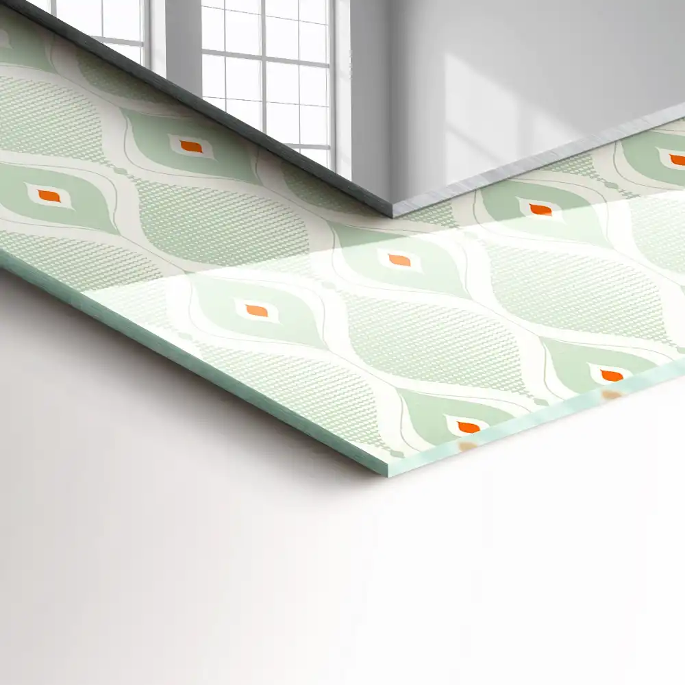 Specchio rettangolare decoro Motivo geometrico verde
