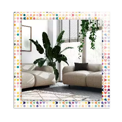 Specchio rettangolare con cornice stampata Motivo geometrico colorato