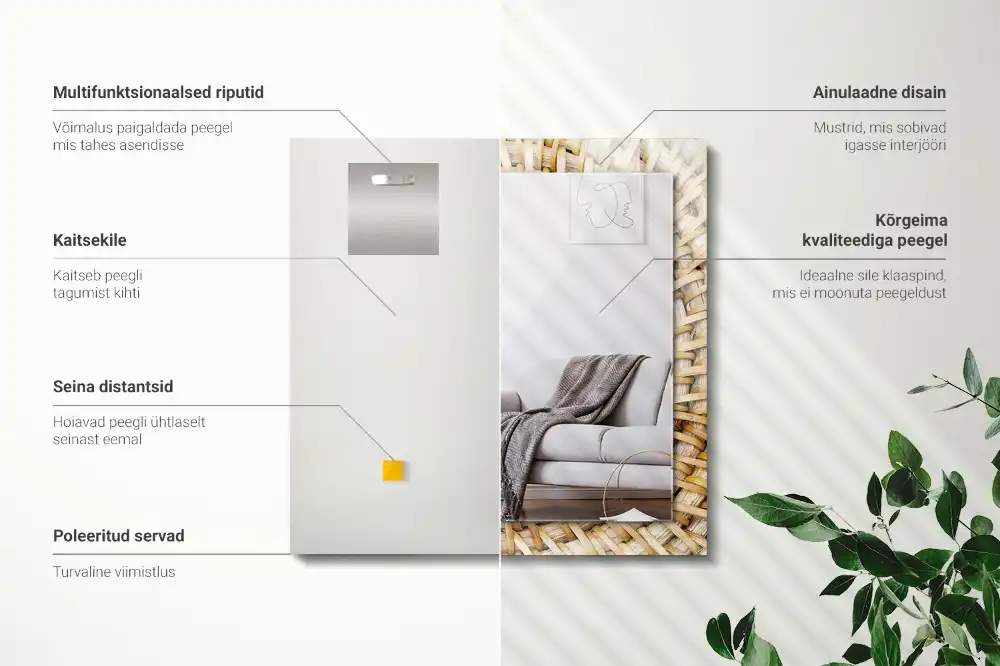 Specchio rettangolare decoro Acacia