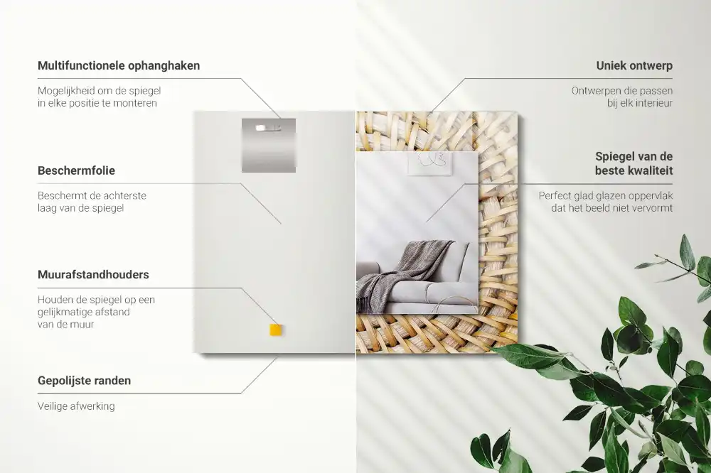 Specchio rettangolare decoro Acacia