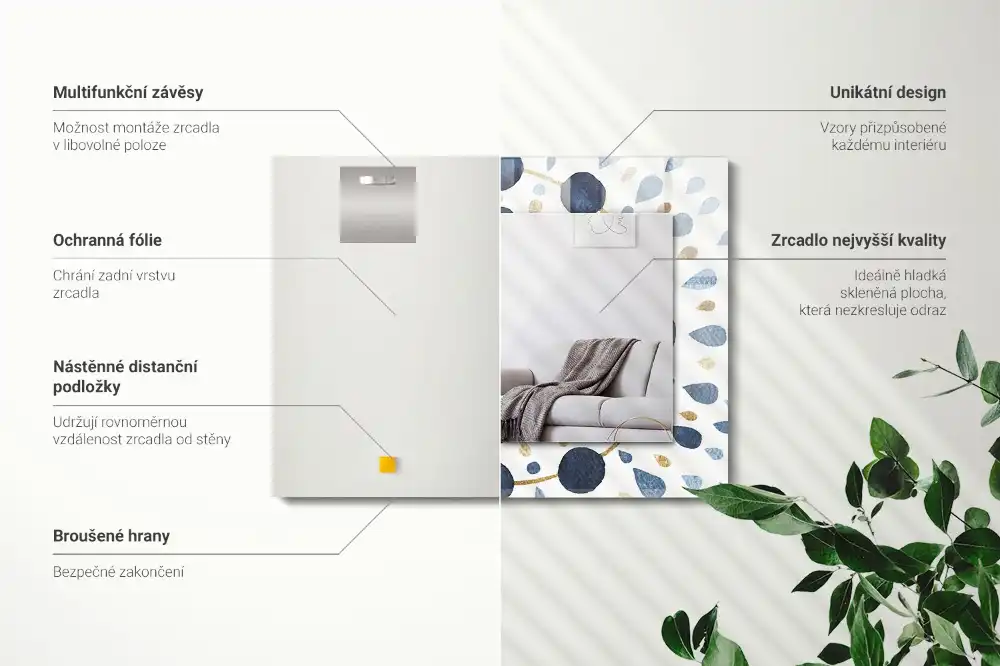 Specchio rettangolare decoro Motivo mandala astratto