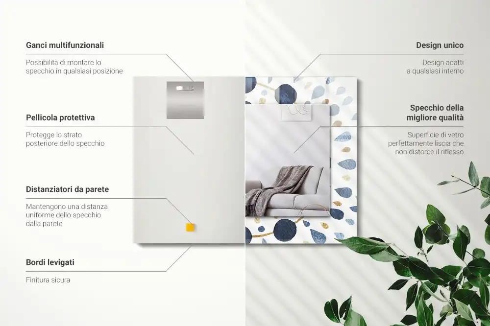 Specchio rettangolare decoro Motivo mandala astratto