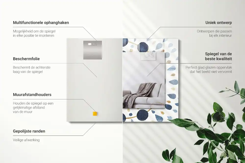 Specchio rettangolare decoro Motivo mandala astratto