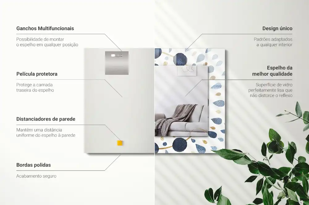 Specchio rettangolare decoro Motivo mandala astratto