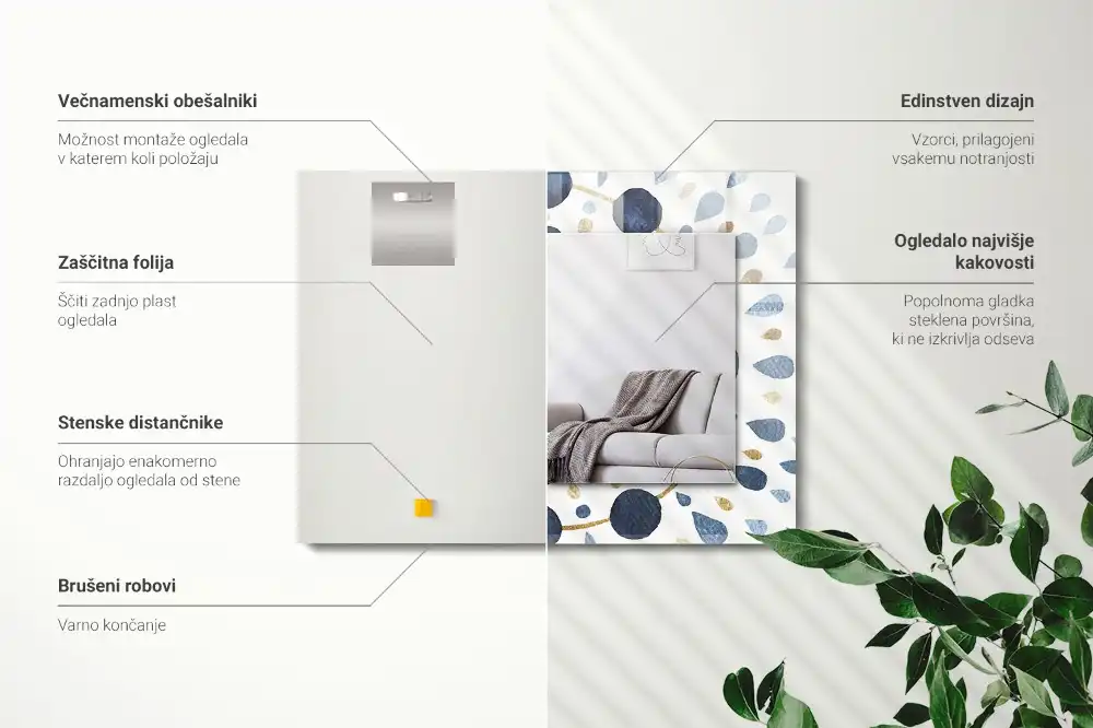 Specchio rettangolare decoro Motivo mandala astratto