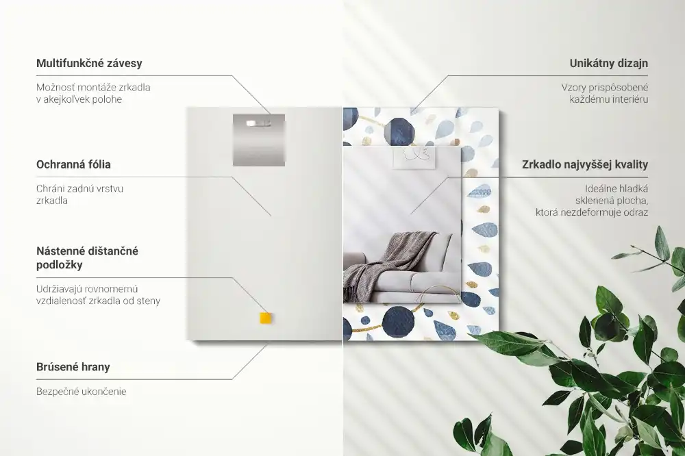 Specchio rettangolare decoro Motivo mandala astratto