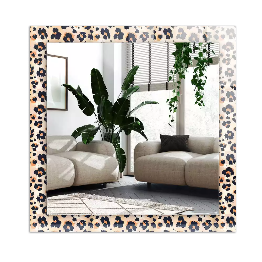Specchio rettangolare con cornice stampata Motivo leopardato