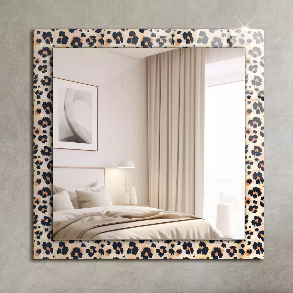 Specchio rettangolare con cornice stampata Motivo leopardato