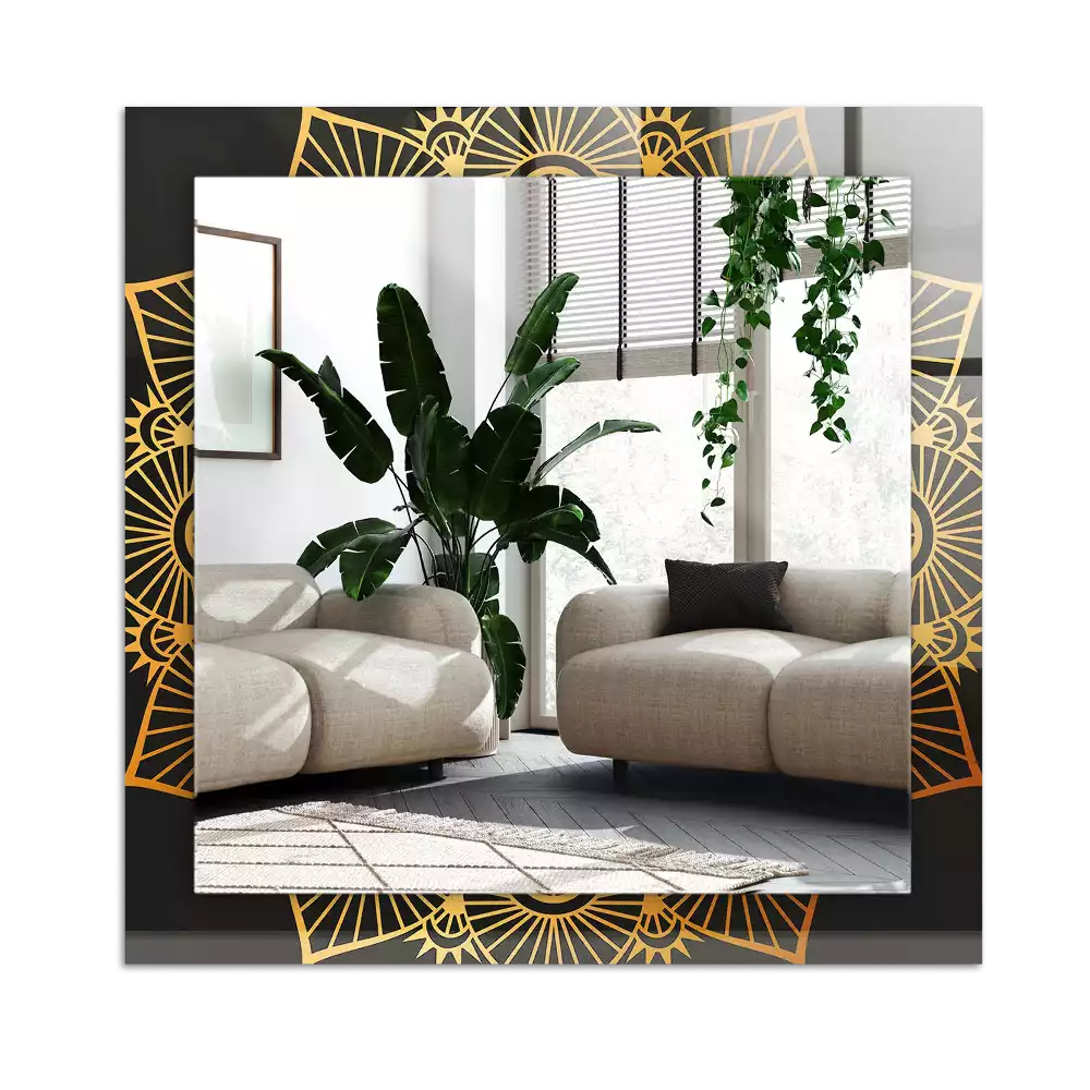 Specchio rettangolare con cornice stampata modello mandala