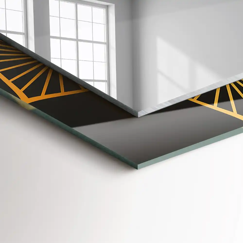 Specchio rettangolare con cornice stampata modello mandala