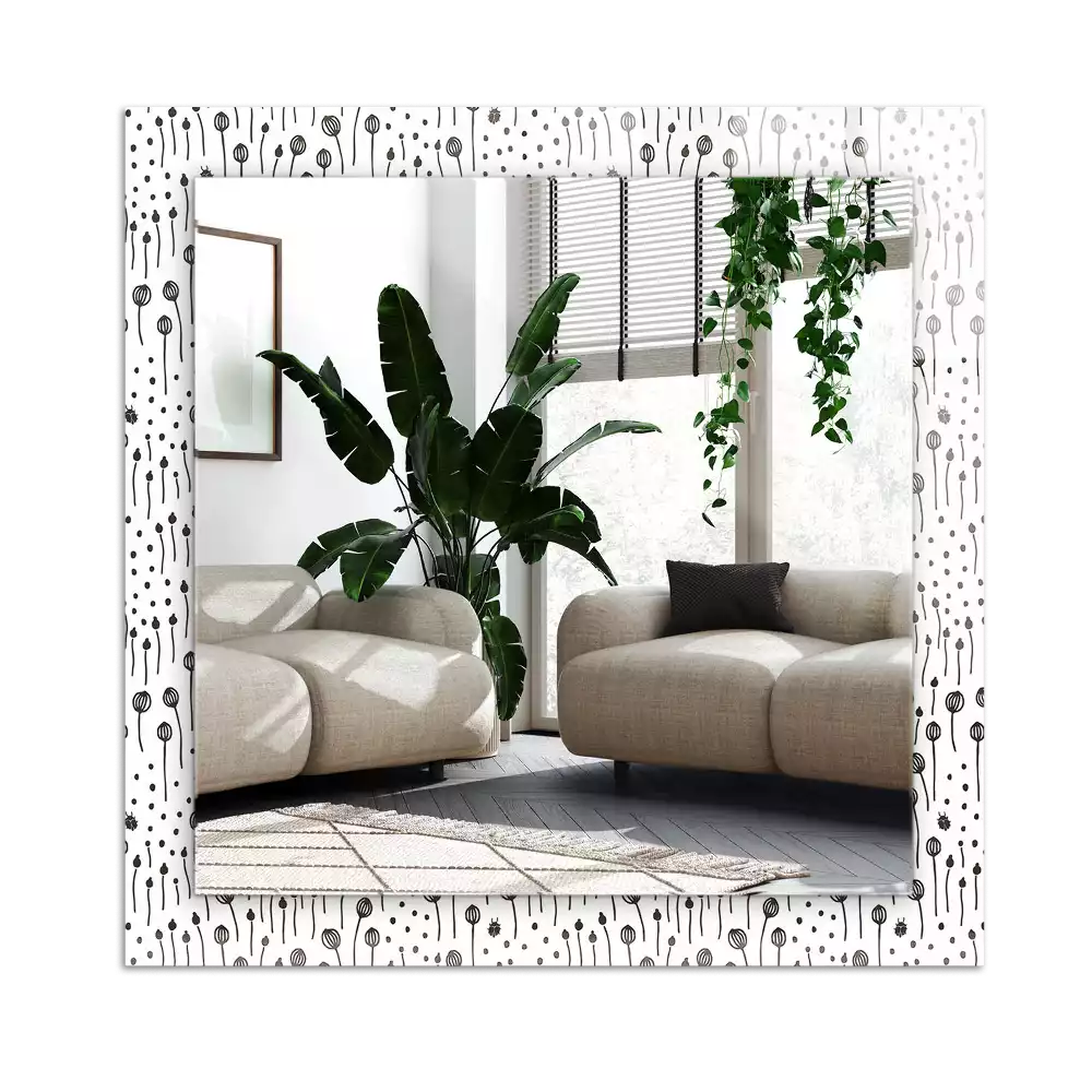 Specchio rettangolare con cornice stampata Natura minimalista