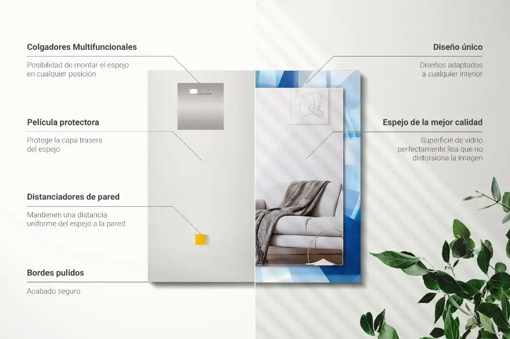 Specchio rettangolare con cornice stampata Tunnel astratto