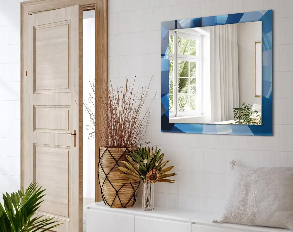 Specchio rettangolare con cornice stampata Tunnel astratto