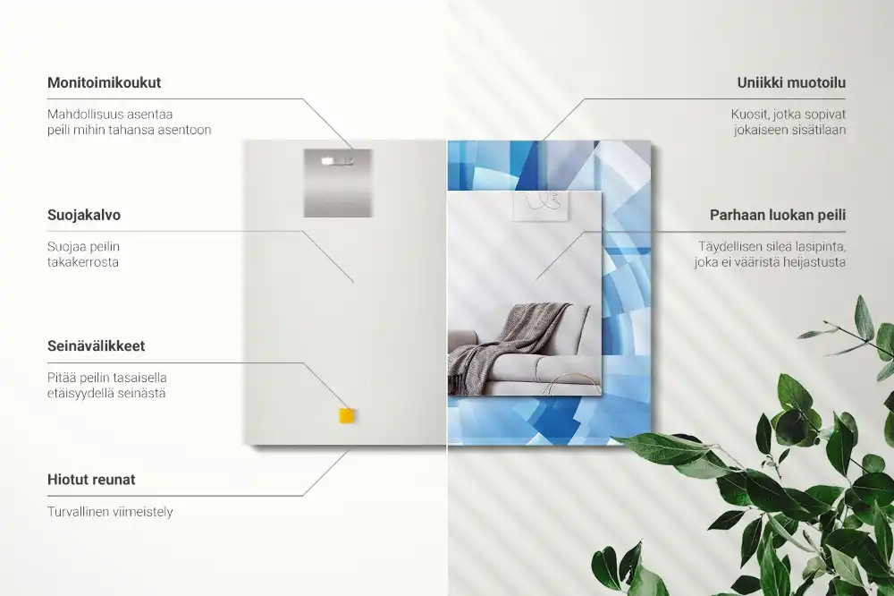 Specchio rettangolare con cornice stampata Tunnel astratto