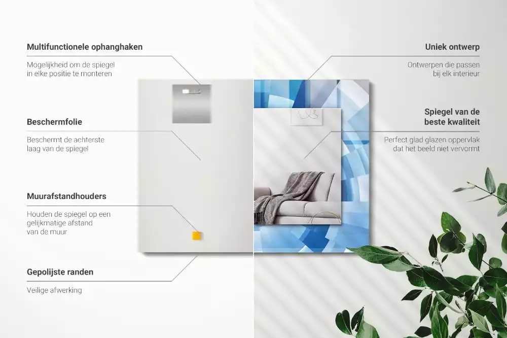 Specchio rettangolare con cornice stampata Tunnel astratto