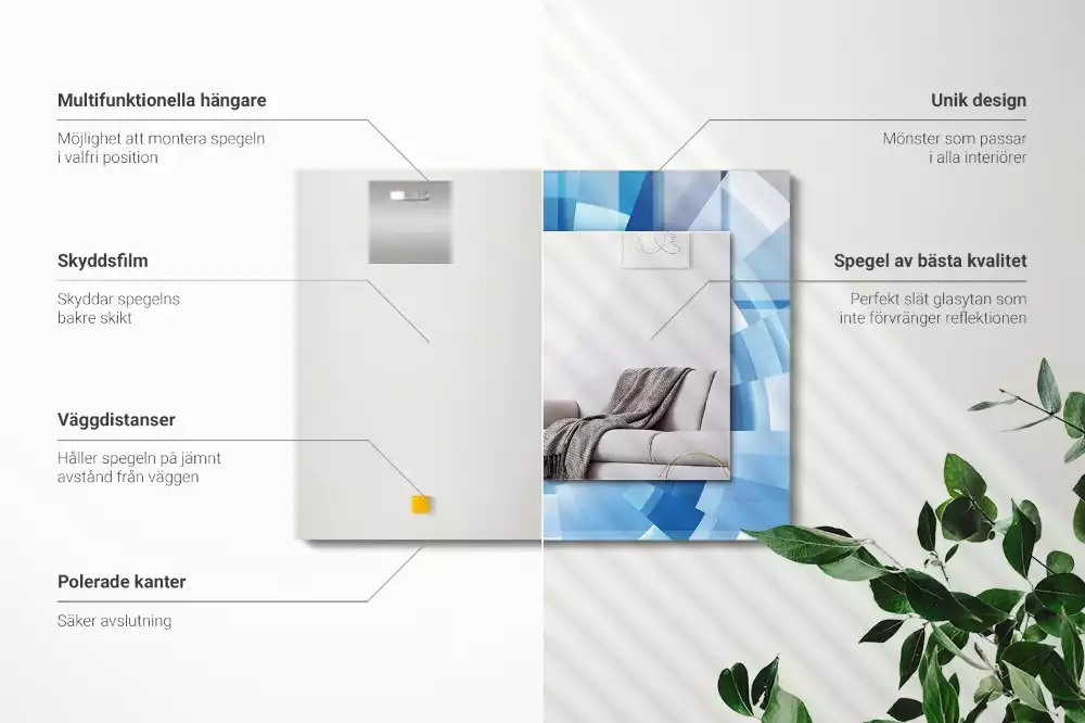 Specchio rettangolare con cornice stampata Tunnel astratto