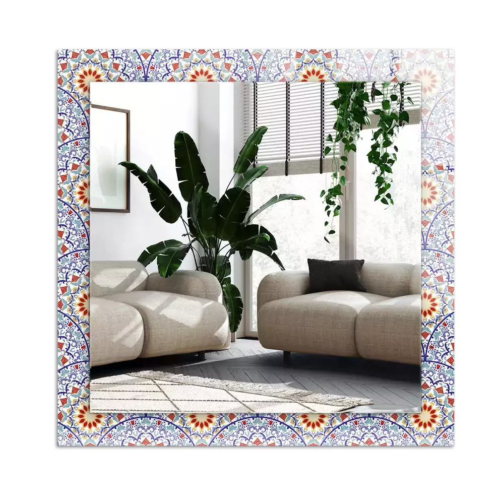 Specchio rettangolare con cornice stampata Mandala