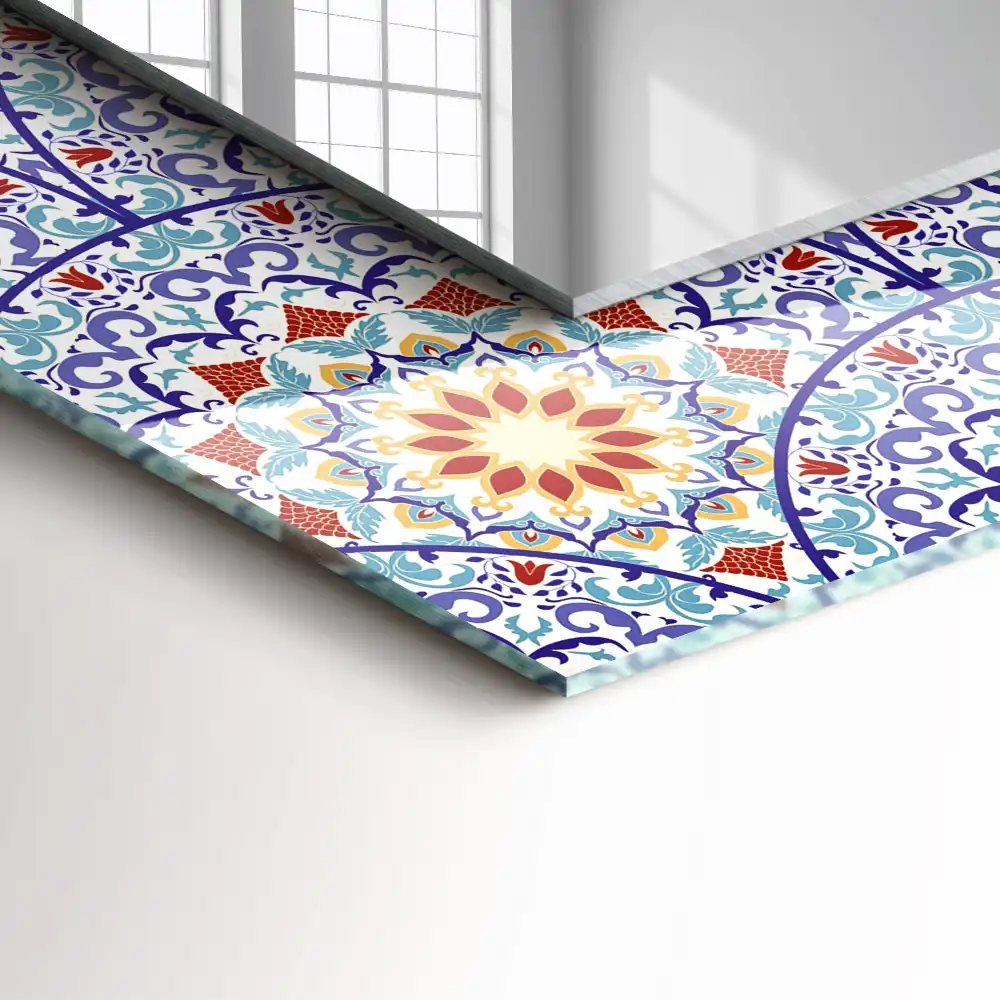 Specchio rettangolare con cornice stampata Mandala