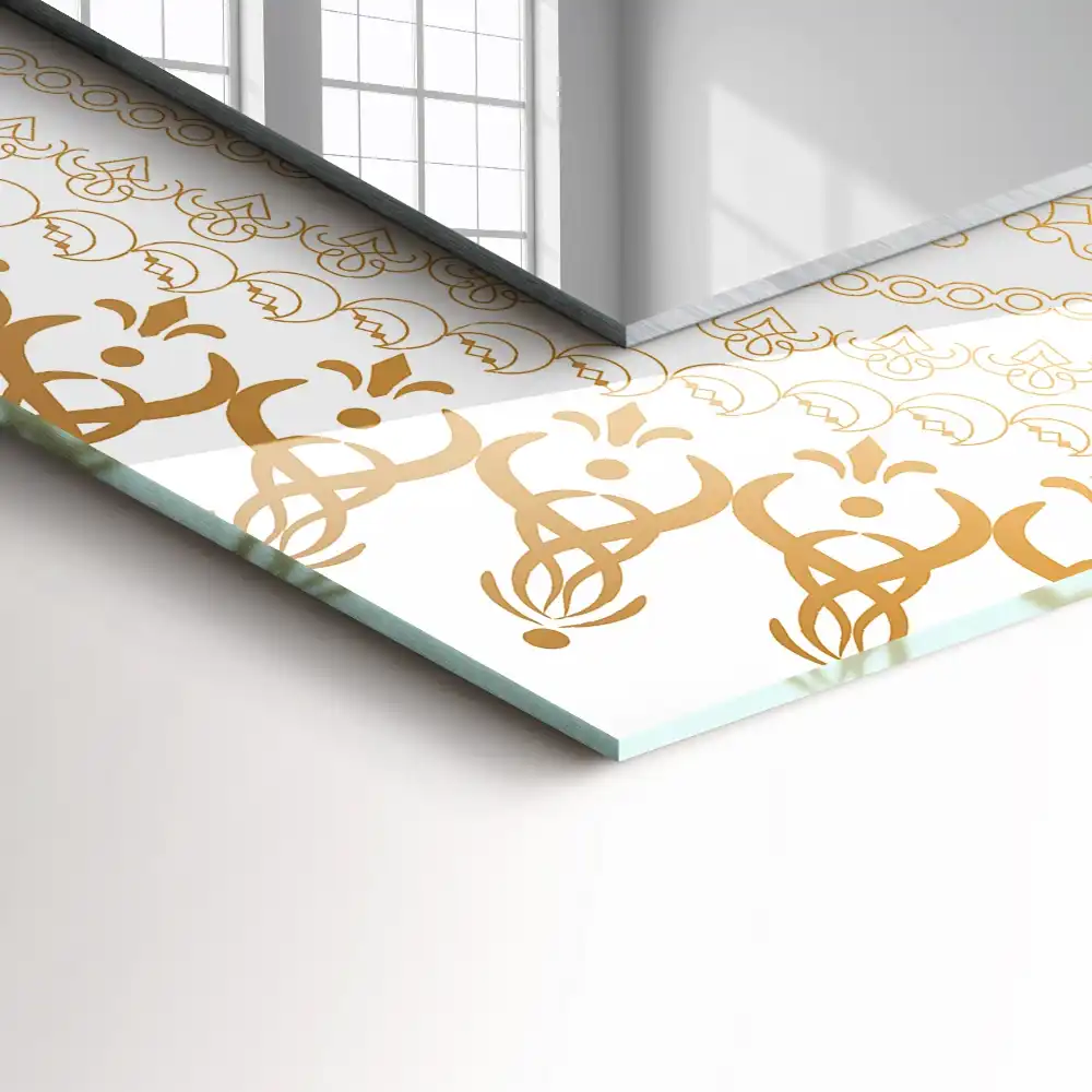 Specchio rettangolare stampato modello mandala