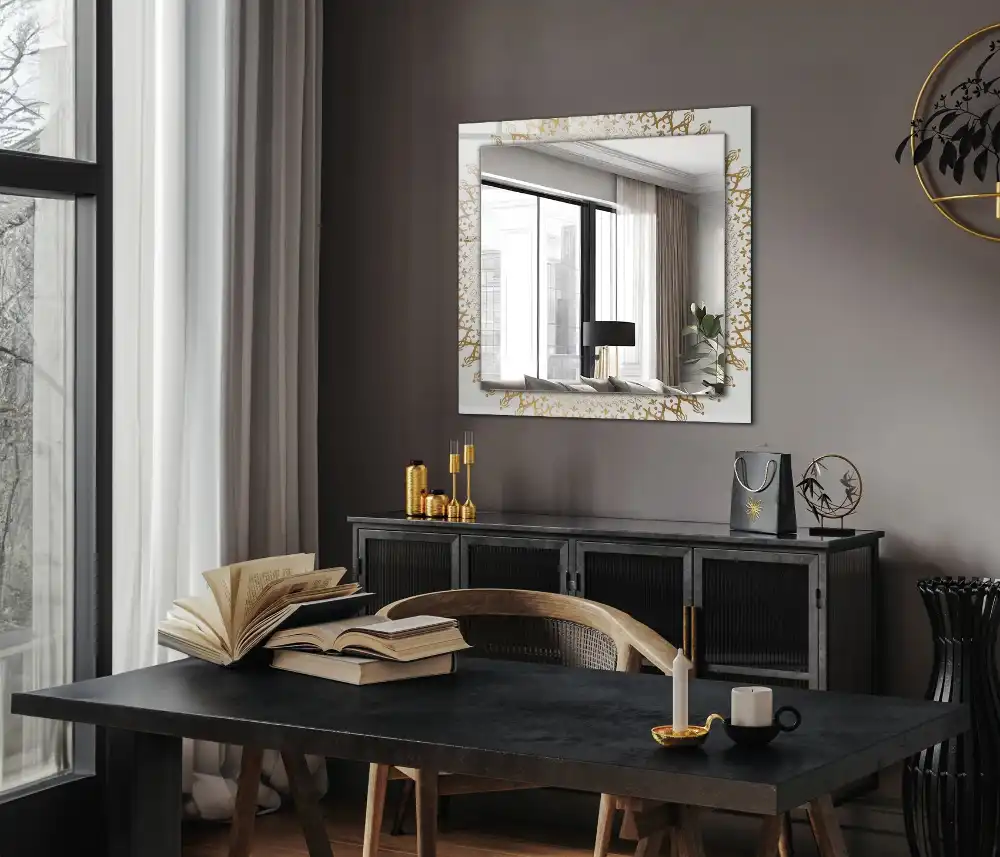 Specchio rettangolare stampato modello mandala