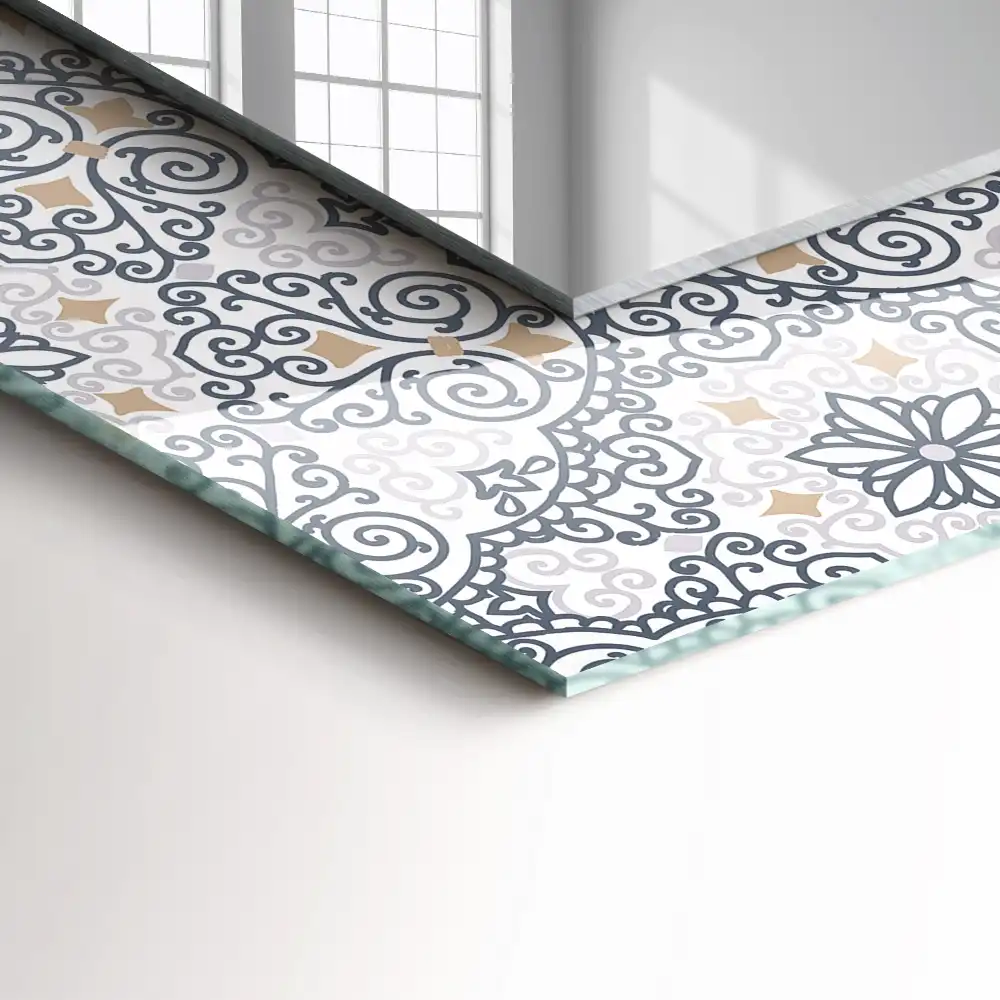 Specchio rettangolare stampato Motivo ornamentale