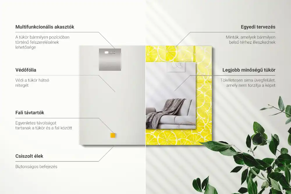 Specchio rettangolare decoro Motivo a fette di limone