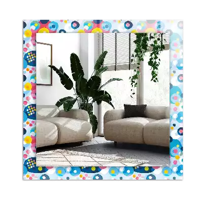 Specchio rettangolare con cornice stampata Motivi astratti colorati