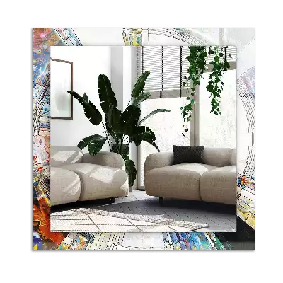 Specchio rettangolare stampato Mosaico astratto di cerchi