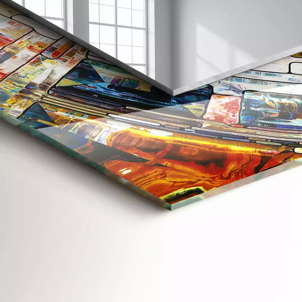 Specchio rettangolare stampato Mosaico astratto di cerchi